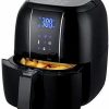 Kitchen * | Ovente Air Fryer With 3.2 Quarts Frying Basket And Display Touch Sensor Black