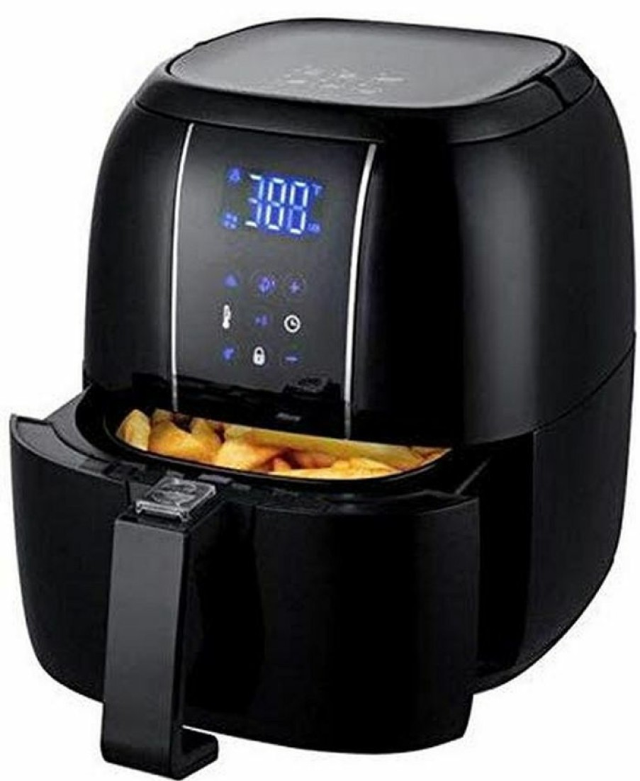 Kitchen * | Ovente Air Fryer With 3.2 Quarts Frying Basket And Display Touch Sensor Black