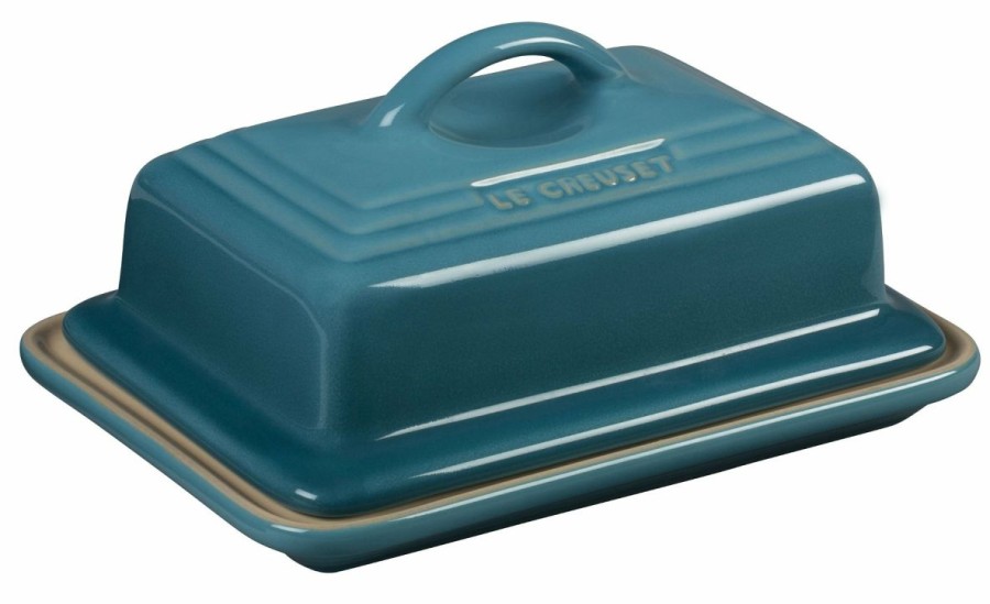 Glassware & Tabletop * | Le Creuset Heritage Stoneware Butter Dish | Caribbean Blue