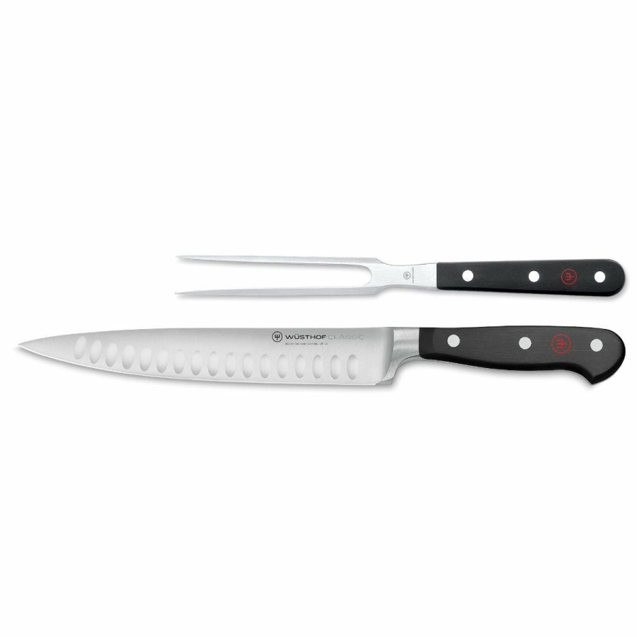 Knives * | Wusthof Cutlery Wusthof Classic 2-Piece Carving Set | Hollow Edge