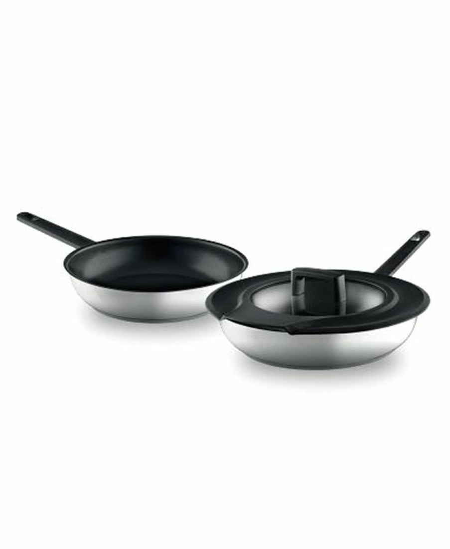 Kitchen * | Berghoff Gem Fry Pan Set With Downdraft Handles, 3 Pieces Silver-Tone