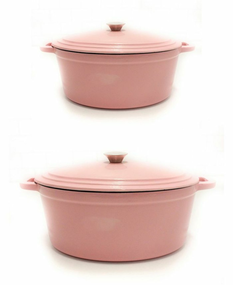 Kitchen * | Berghoff Neo Cast Iron Stockpot And Covered Dutch Ovens, Set Of 2 Pink