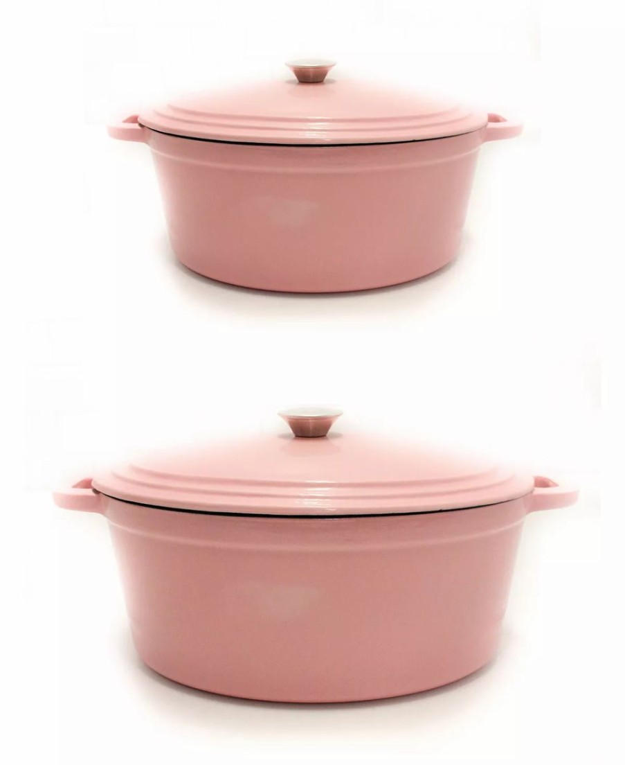 Kitchen * | Berghoff Neo Cast Iron Stockpot And Covered Dutch Ovens, Set Of 2 Pink