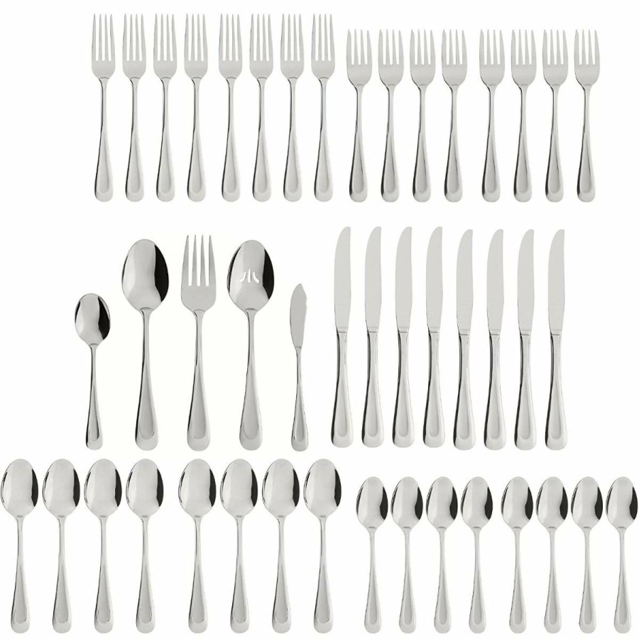 Glassware & Tabletop * | Oneida Brushed Satin Stainless Steel 45-Piece Flatware Set | Sand Dune