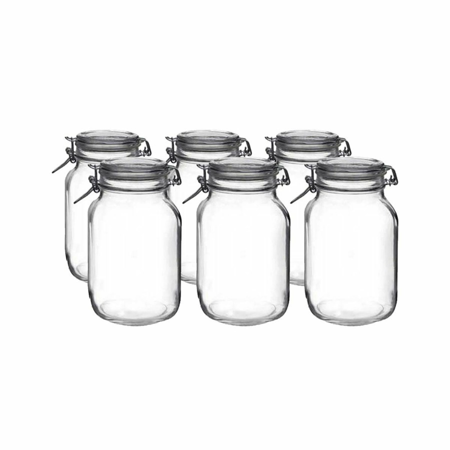 Glassware & Tabletop * | Bormioli Rocco 2L Swing Top Fido Glass Jars | 6-Pack