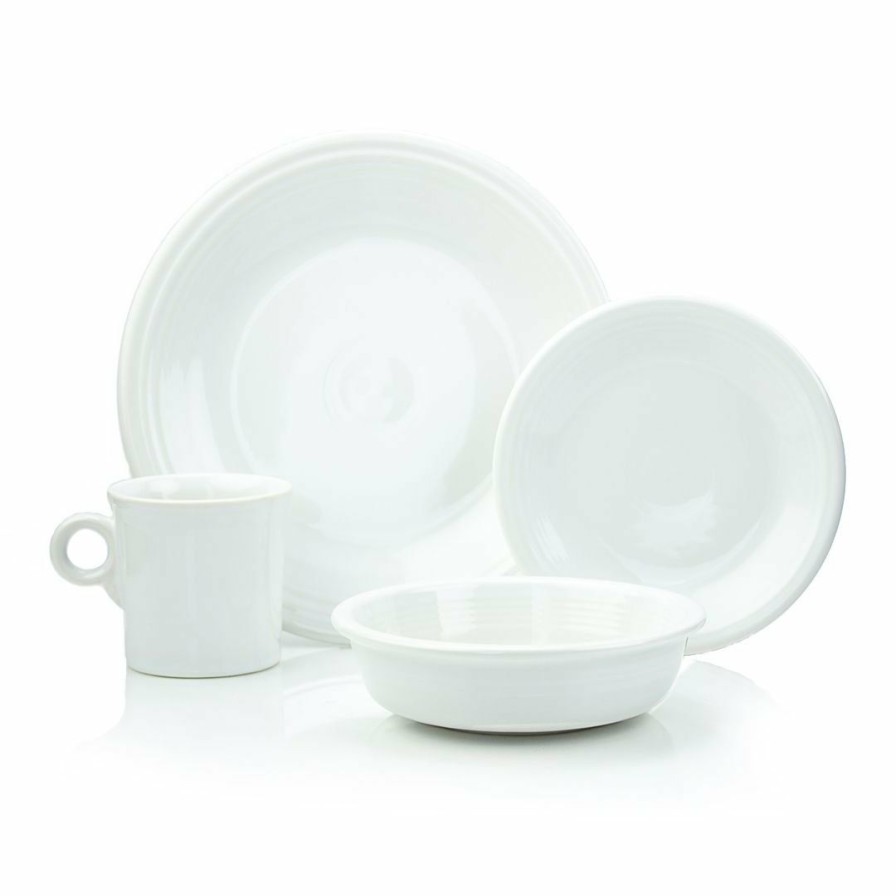 Glassware & Tabletop * | Fiesta 16-Piece Classic Dinnerware Set | White