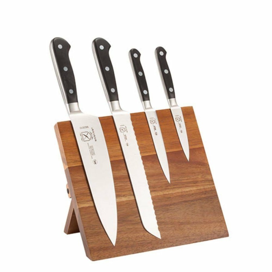 Knives * | Mercer Cutlery Mercer Culinary Renaissance 5-Piece Magnetic Board Set | Acacia & Black