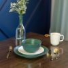 Glassware & Tabletop * | Everything Kitchens Modern Colorful Neutrals Rippled 16-Piece Dinnerware Set Matte | Green & Ivory