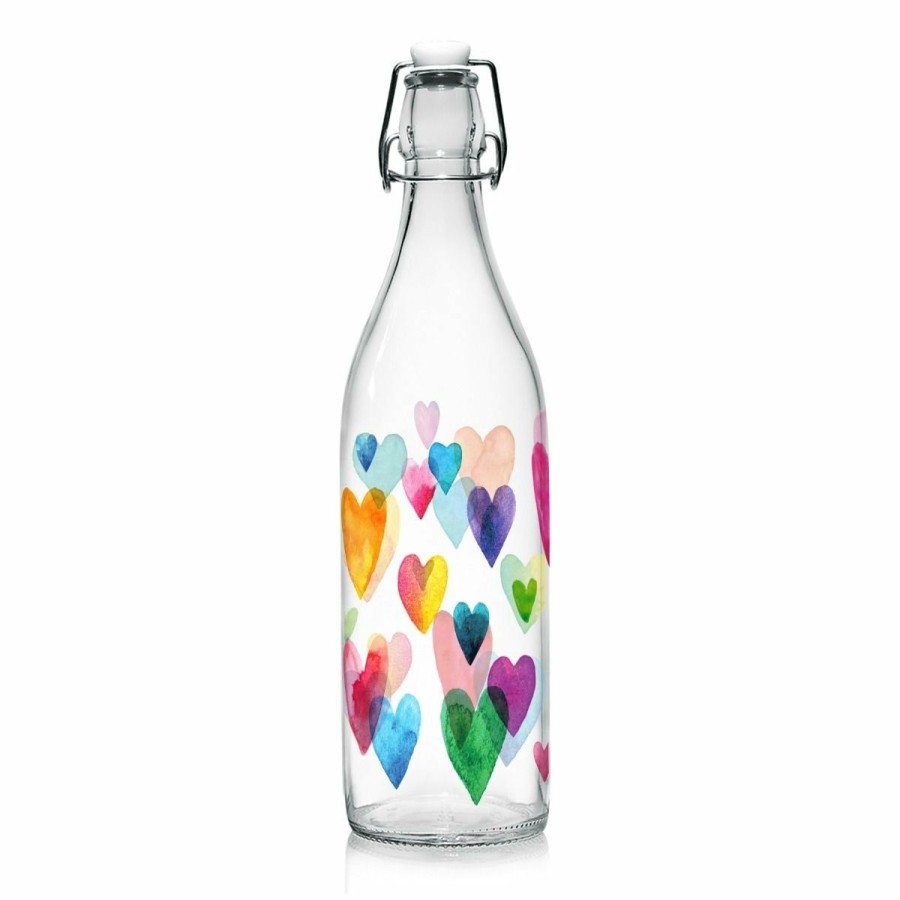 Glassware & Tabletop * | Cerve 33.8Oz Swing Top Lory Glass Bottle | Love Rainbow