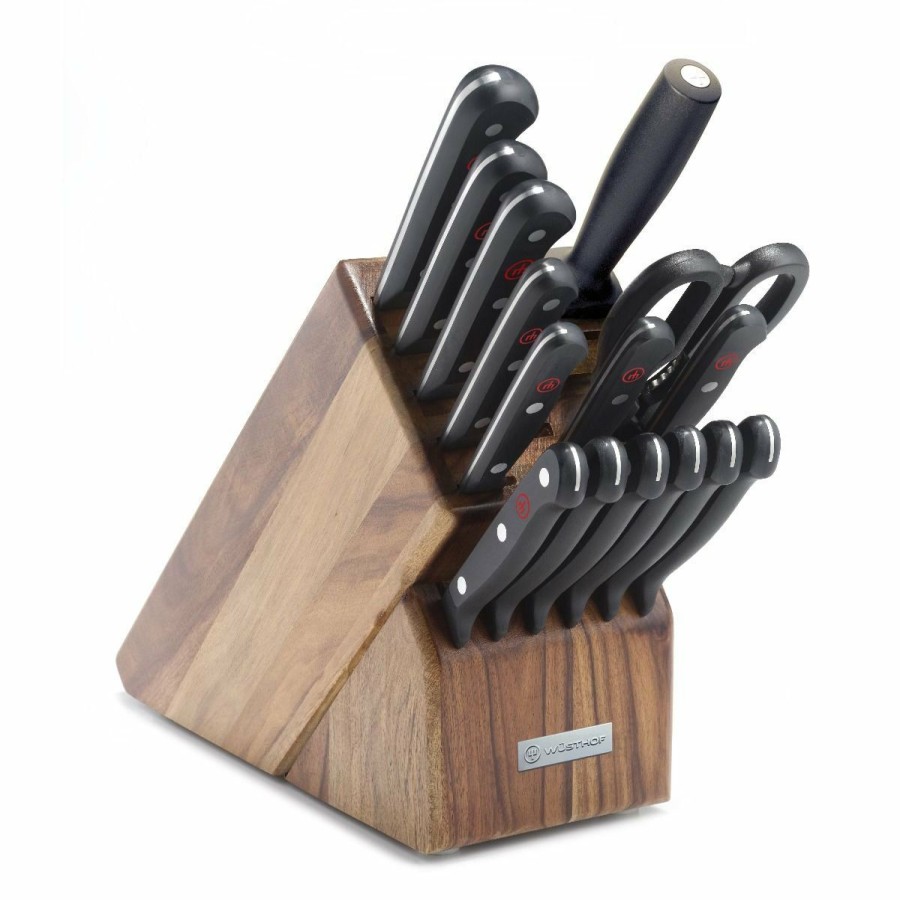 Knives * | Wusthof Cutlery Wusthof Gourmet 16-Piece Knife Block Set | Acacia