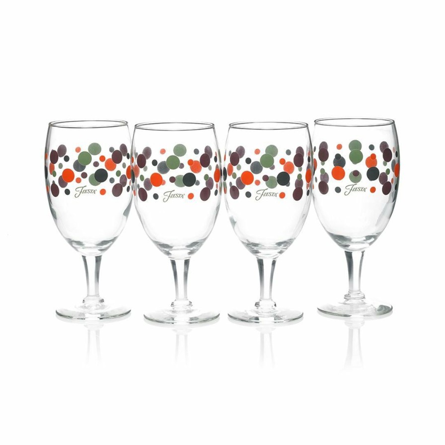 Glassware & Tabletop * | Fiesta 16Oz All Purpose Goblet Glassware (Set Of 4) | Slate Fiesta Dots