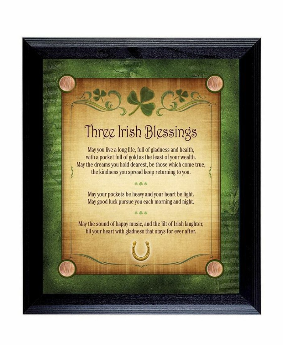 Misc_Gifts * | American Coin Treasures Hree Irish Blessings With 4 Lucky Irish Pennies Wall Frame Multi