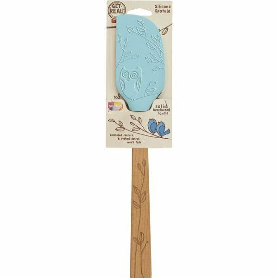 Cooks' Tools * | Talisman Designs Nature Beech Wood Silicone Spatula Owl