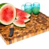 Knives * | Teakhaus End Grain Carving Board W/Hand Grip + Juice Canal (Rectangle) | 24 X 18 X 1.5