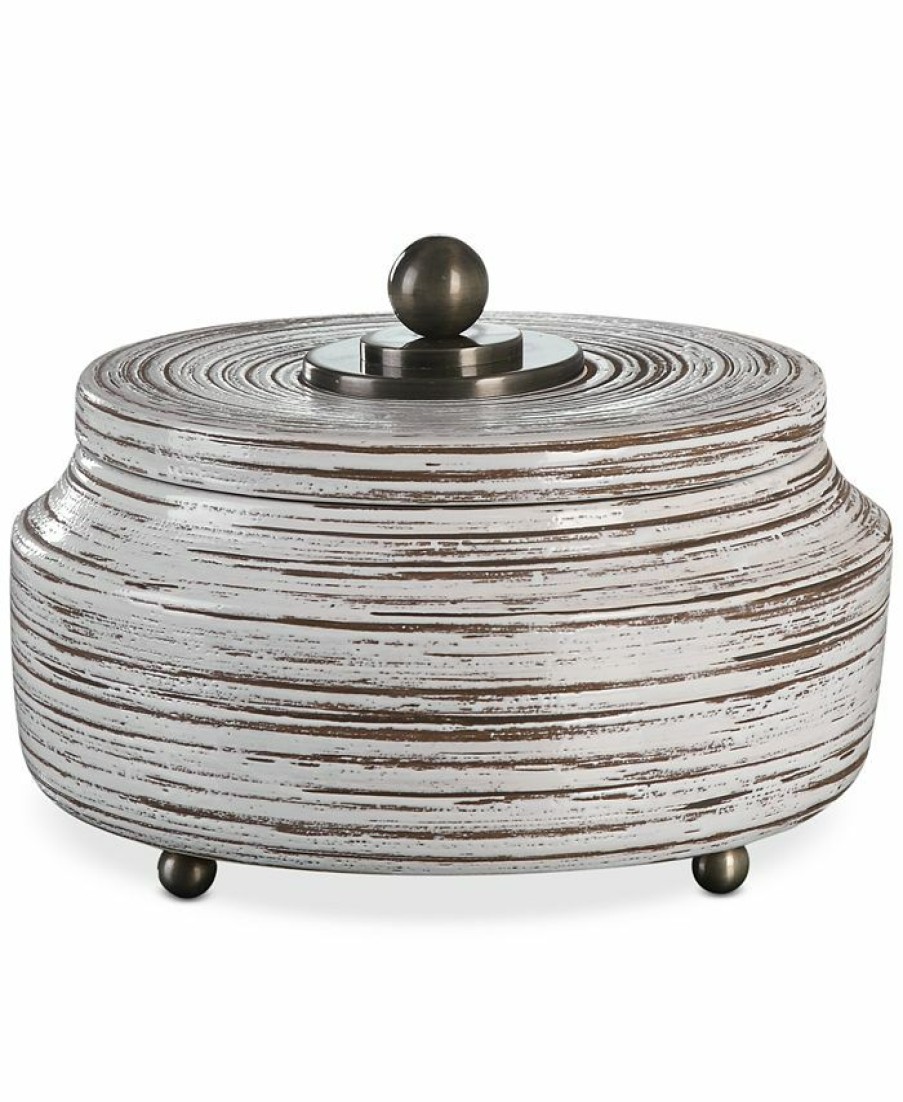 Misc_Gifts * | Uttermost Saltillo White Ceramic Box