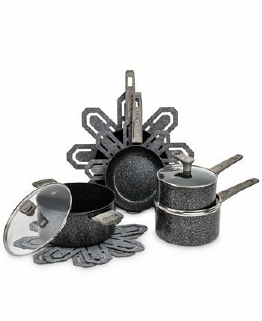 Kitchen * | Brooklyn Steel Co. 12-Pc. Cosmo Cookware Set Black