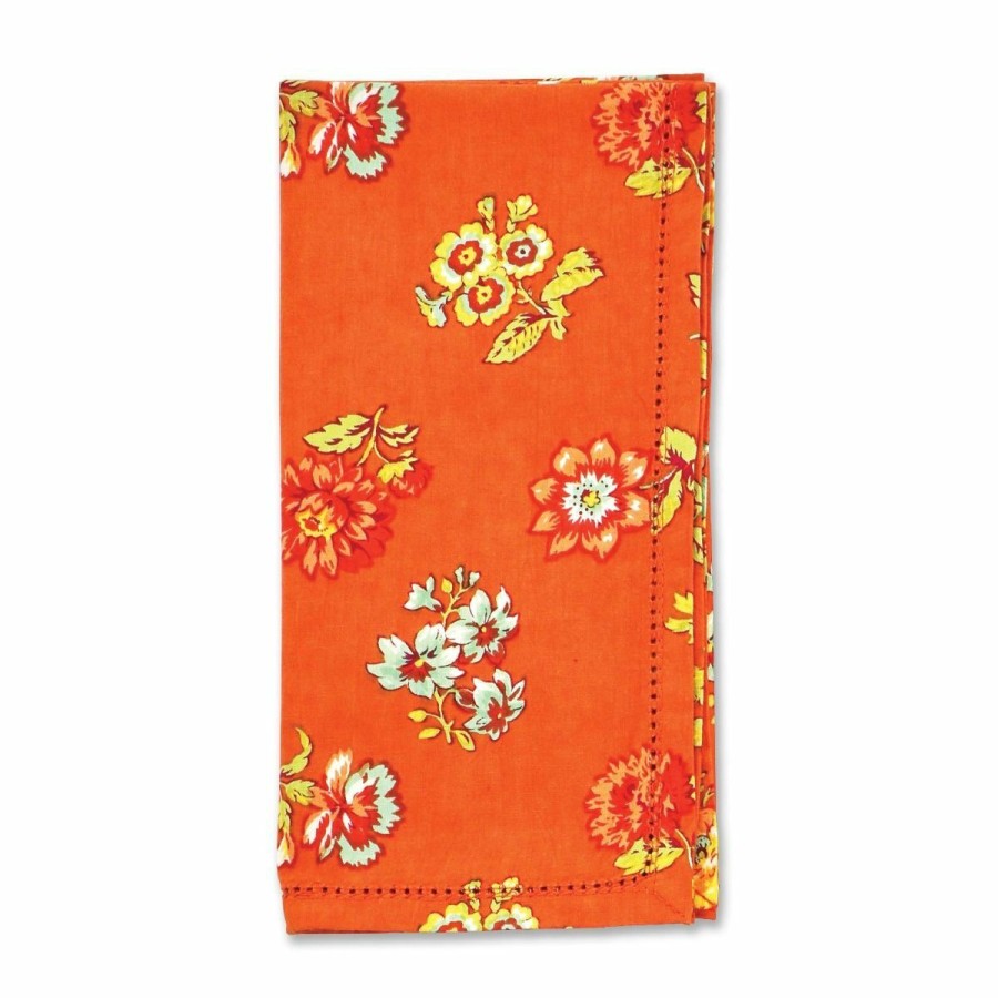 Glassware & Tabletop * | April Cornell Flower Toss Napkin (Set Of 4) | Terracotta