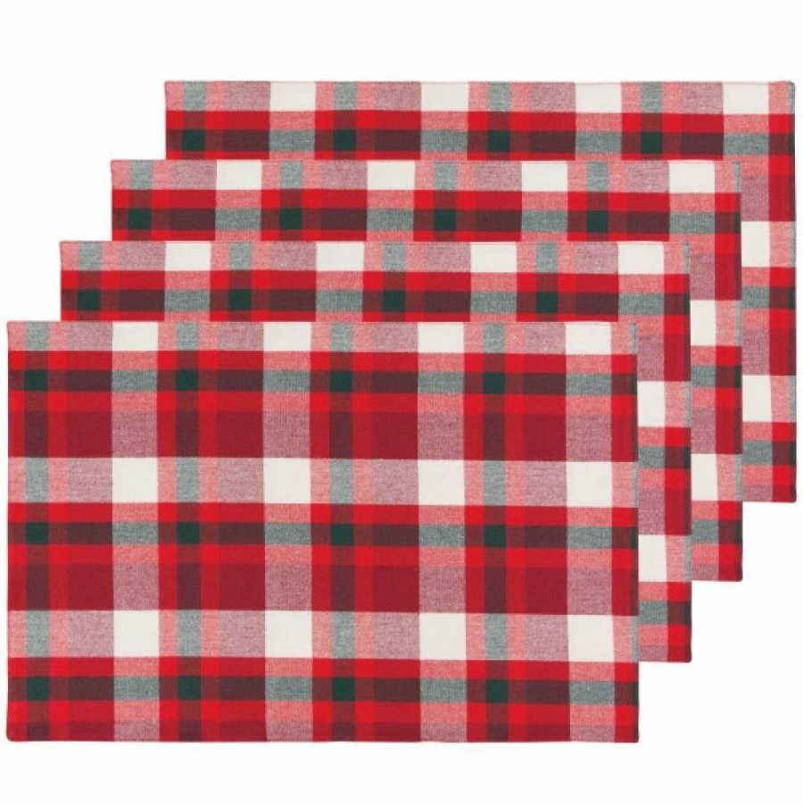 Glassware & Tabletop * | Danica Brands Now Designs By Danica Second Spin 13 X 20 Placemats (Set Of 4) | Tannenbaum Plaid