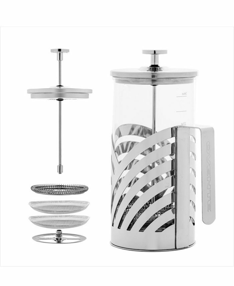 Kitchen * | Ovente French Press Carafe Coffee Tea Maker Silver-Tone