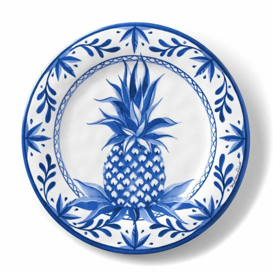 Glassware & Tabletop * | Bamboo Table Salad Plate | Blue Pineapple