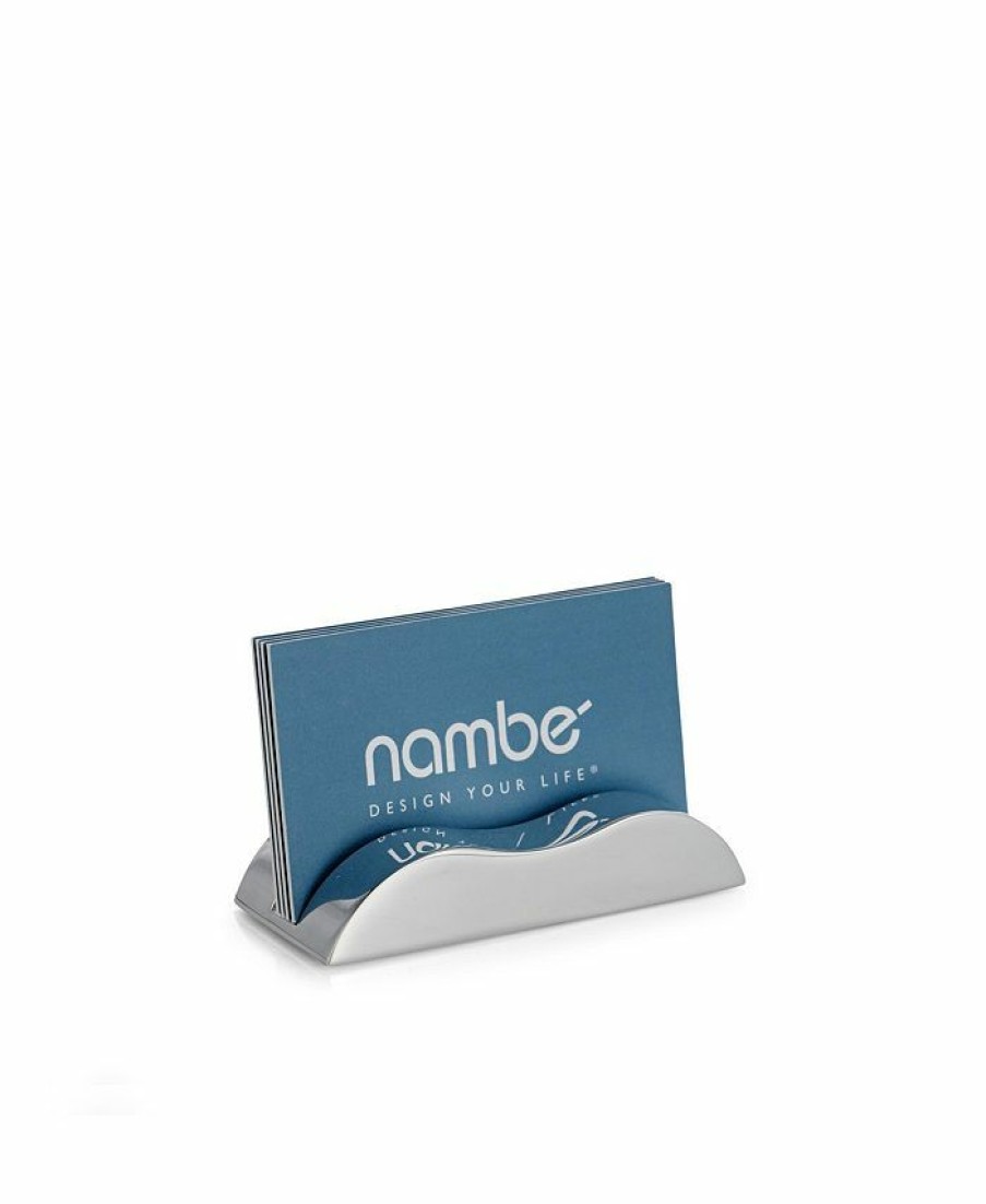 Misc_Gifts * | Nambe Wave Business Card Holder Silver