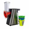 Kitchen * | Megachef 4 In 1 Stainless Steel Electric Salad Maker With One-Touch Control And Attachments Black