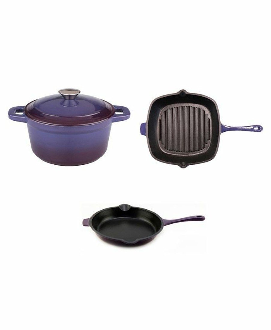 Kitchen * | Berghoff Neo Collection Cast Iron 3-Pc. Cookware Set Purple