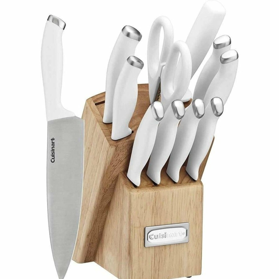 Knives * | Cuisinart Classic Colorpro Collection 12-Piece Knife Block Set | White