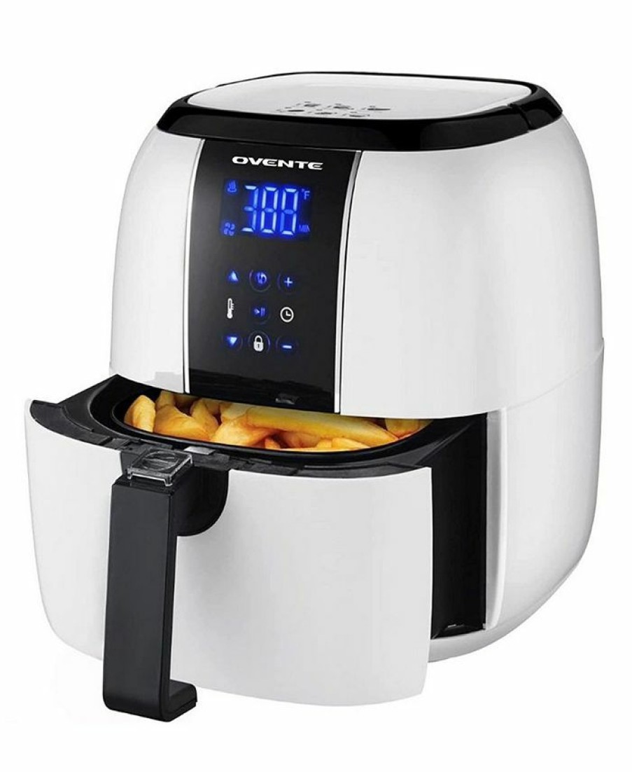 Kitchen * | Ovente Air Fryer With 3.2 Quarts Frying Basket And Display Touch Sensor White