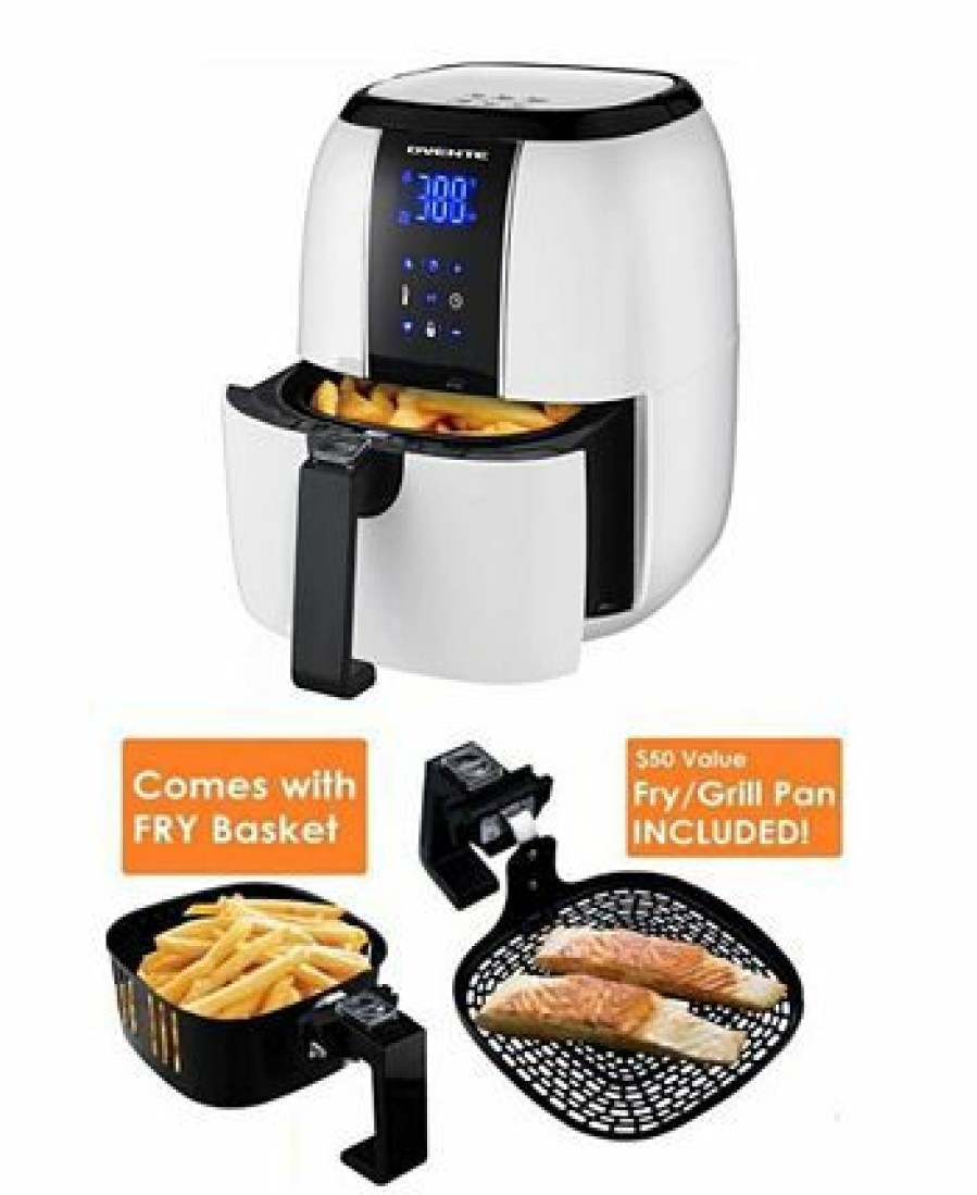 Kitchen * | Ovente Air Fryer With 3.2 Quarts Frying Basket And Display Touch Sensor White