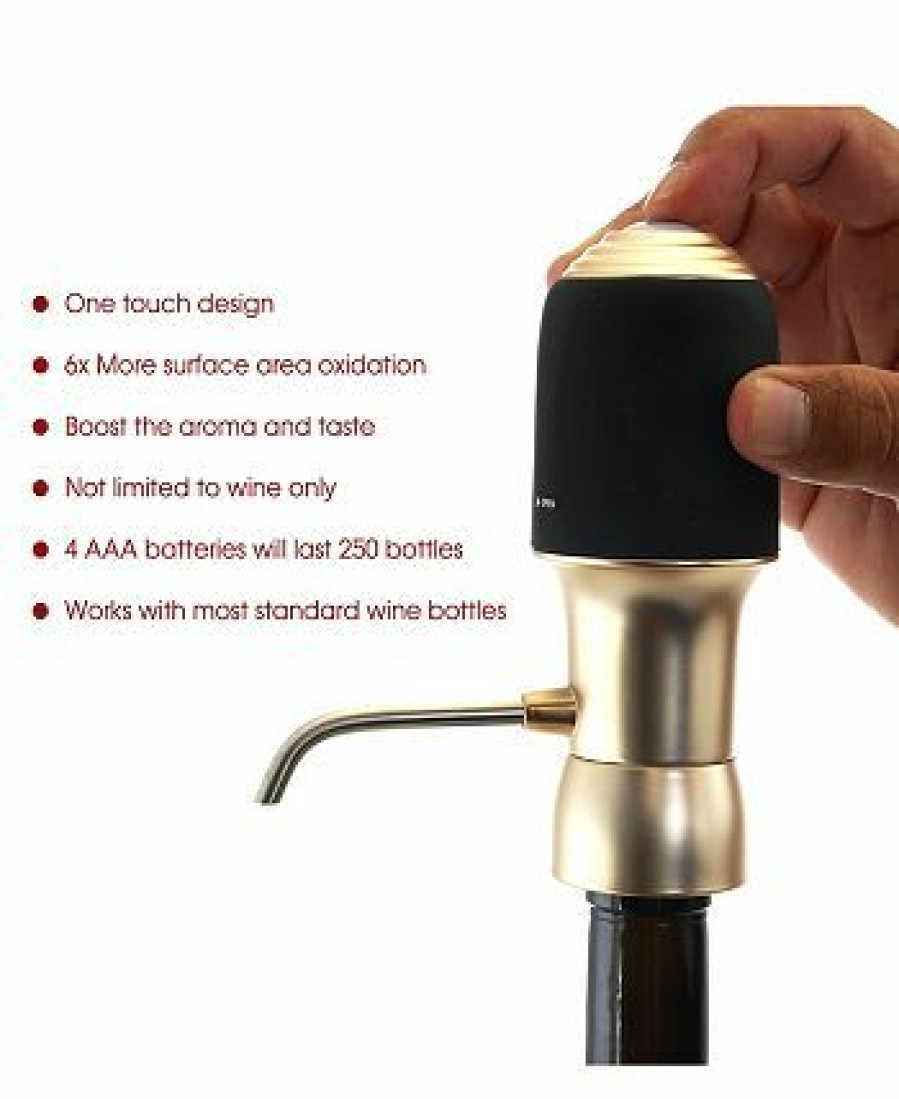 Kitchen * | Megachef One-Touch Portable Luxury Wine Air Pressure Aerator Gold