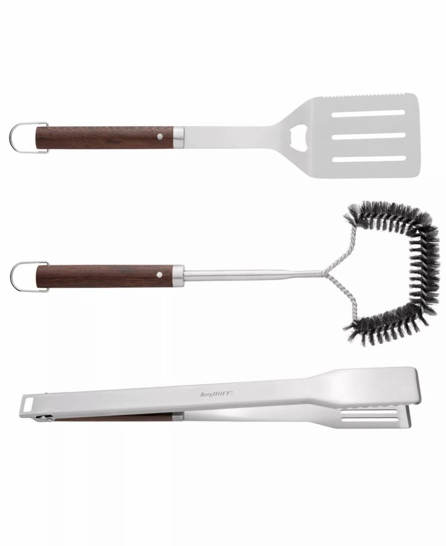 Kitchen * | Berghoff Essentials Collection 3-Pc. Bbq Set Silver, Brown