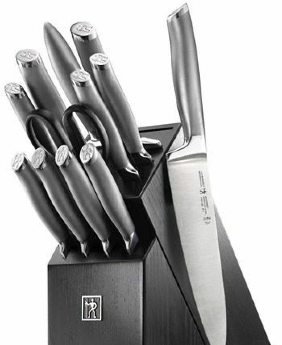 Kitchen * | J.A. Henckels International Modernist 13-Pc. Knife Block Set Silver