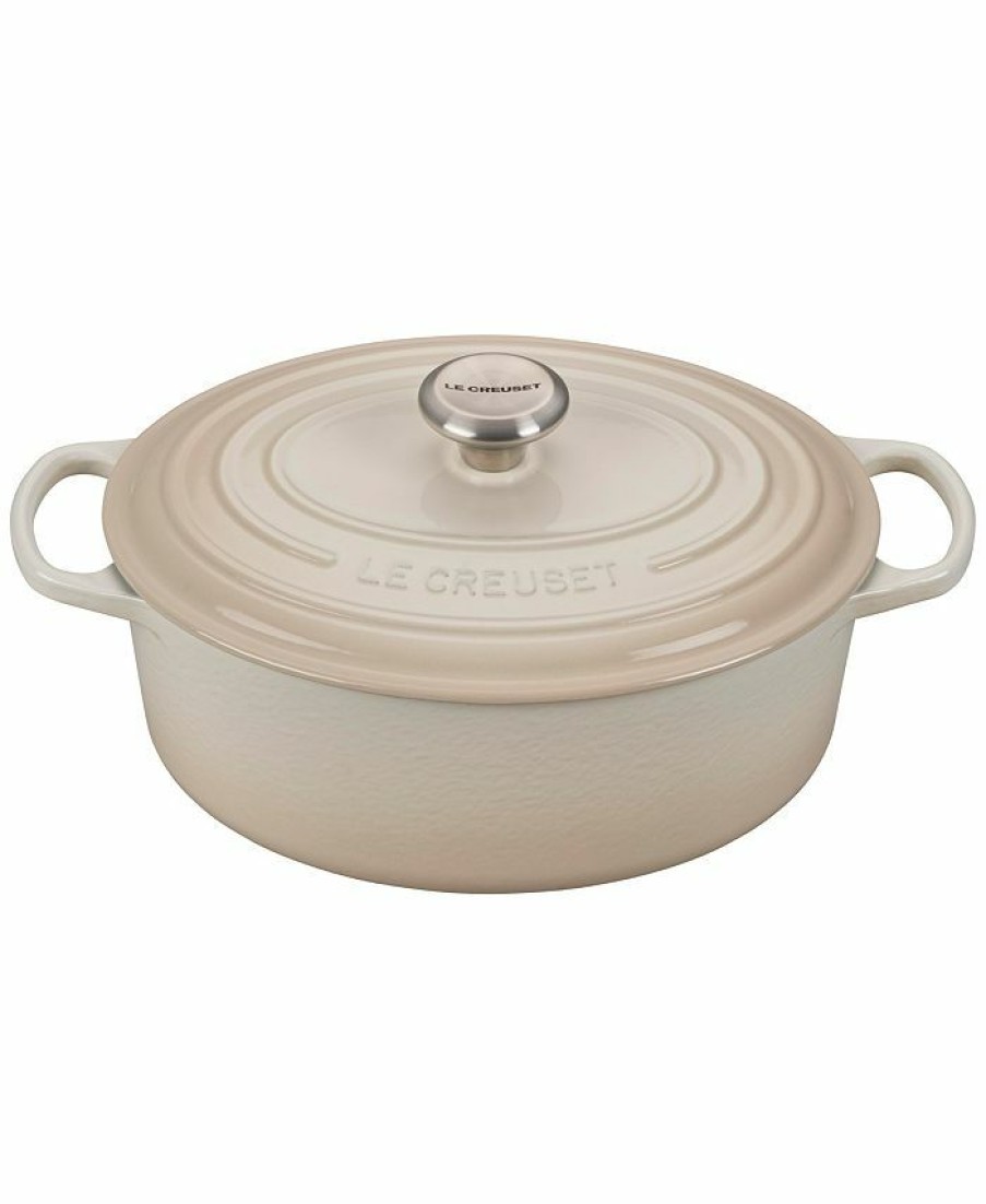 Kitchen * | Le Creuset Signature Enameled Cast Iron 9.5 Qt. Oval French Oven Meringue