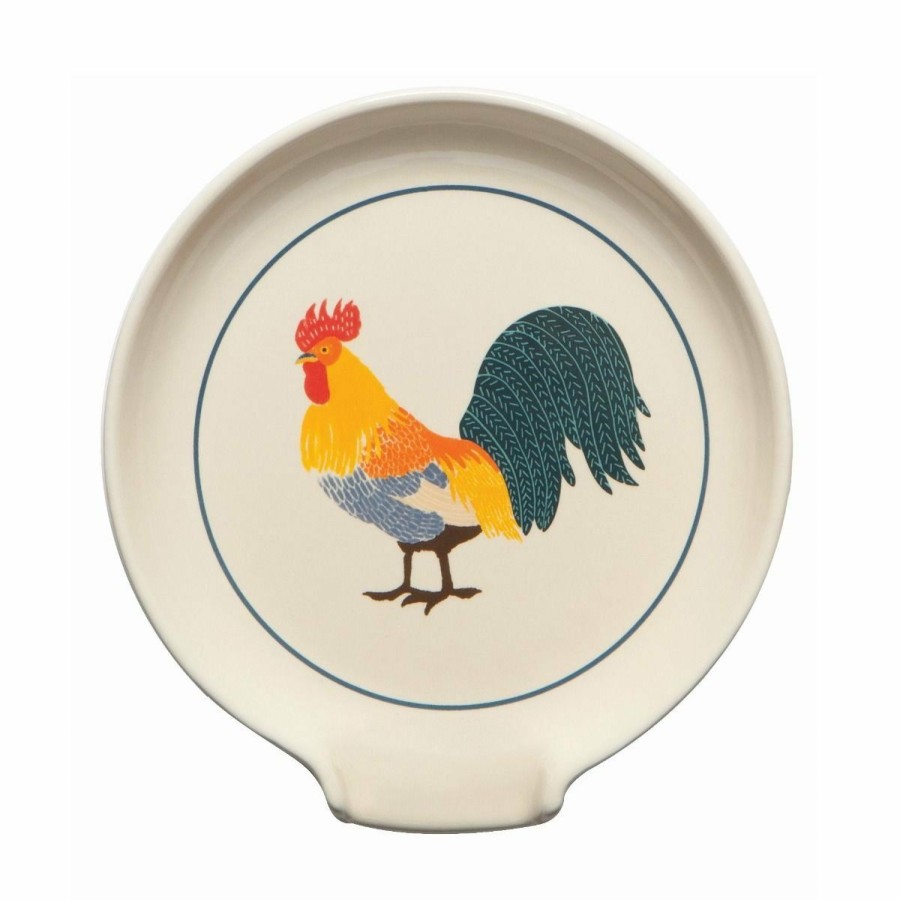 Cooks' Tools * | Danica Brands Now Designs By Danica 5.25 Printed Spoon Rest | Rooster Francaise