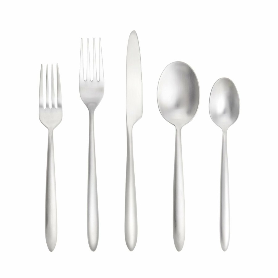 Glassware & Tabletop * | Fortessa Velo Brushed Stainless Steel 20 Piece Flatware Set