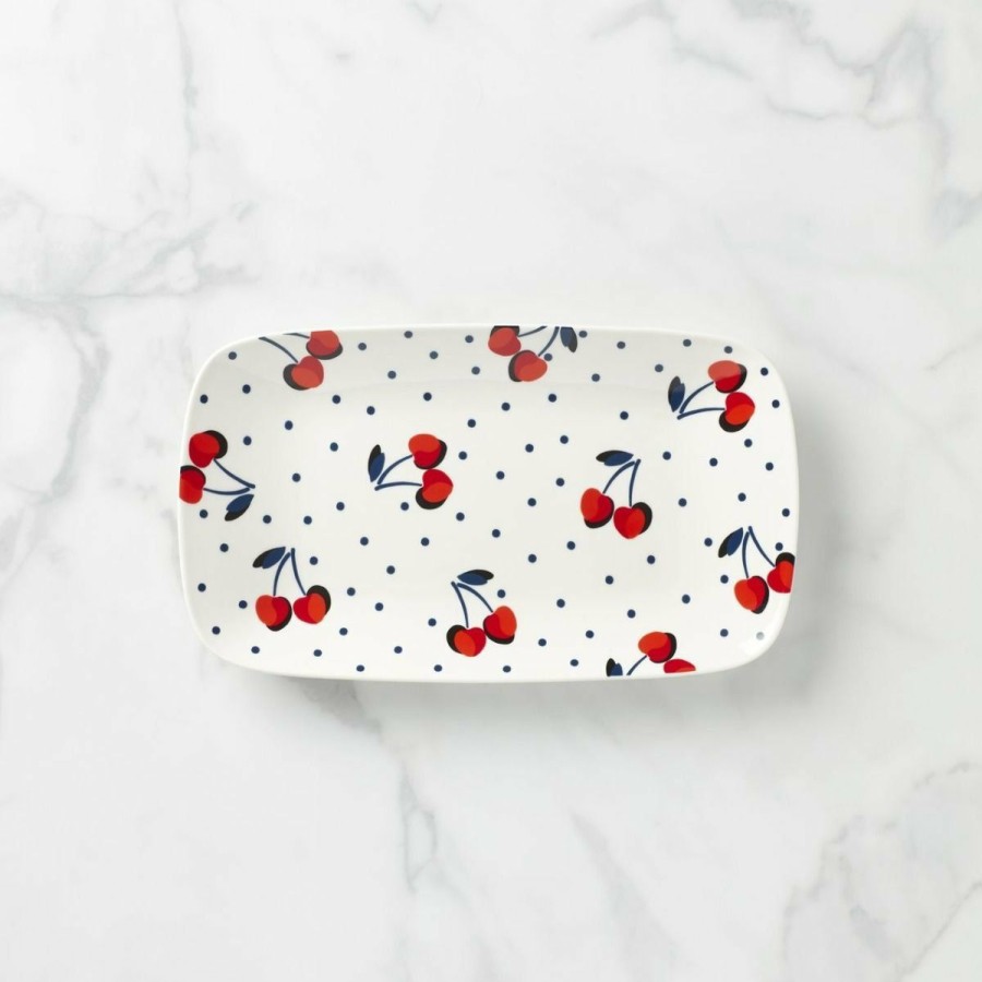 Glassware & Tabletop * | Kate Spade Vintage Cherry Dot Collection | Hors D'Oeuvre Tray