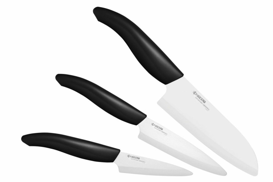 Knives * | Kyocera Revolution Black & White Ceramic 3-Piece Knife Set