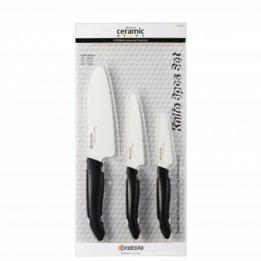 Knives * | Kyocera Revolution Black & White Ceramic 3-Piece Knife Set