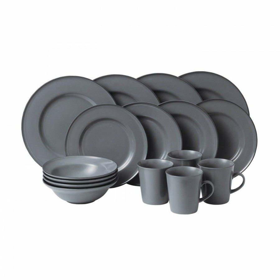 Glassware & Tabletop * | Royal Doulton Union Street Cafe 16 Piece Dinnerware Set Grey