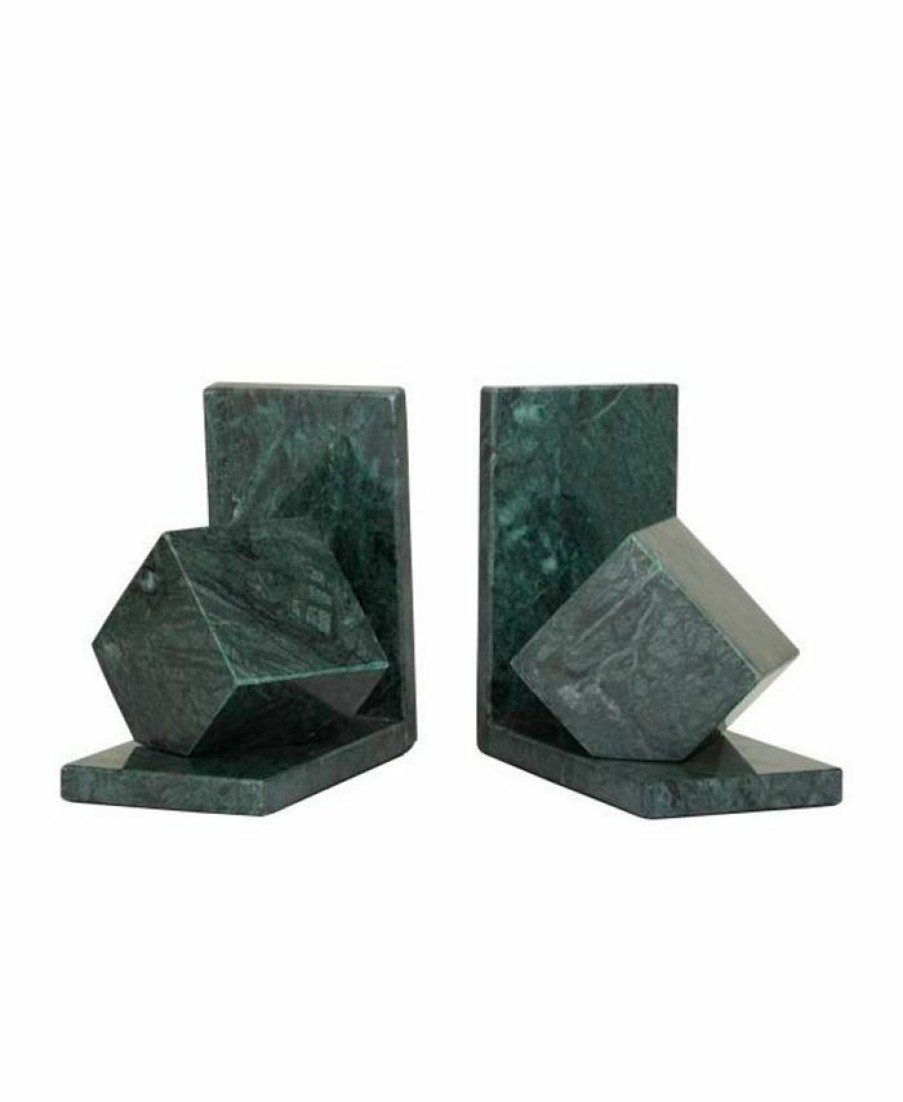 Misc_Gifts * | Cosmoliving Marble Modern Bookends, Set Of 2 Black