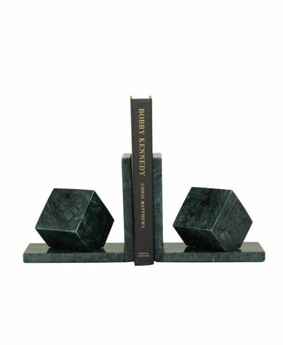 Misc_Gifts * | Cosmoliving Marble Modern Bookends, Set Of 2 Black