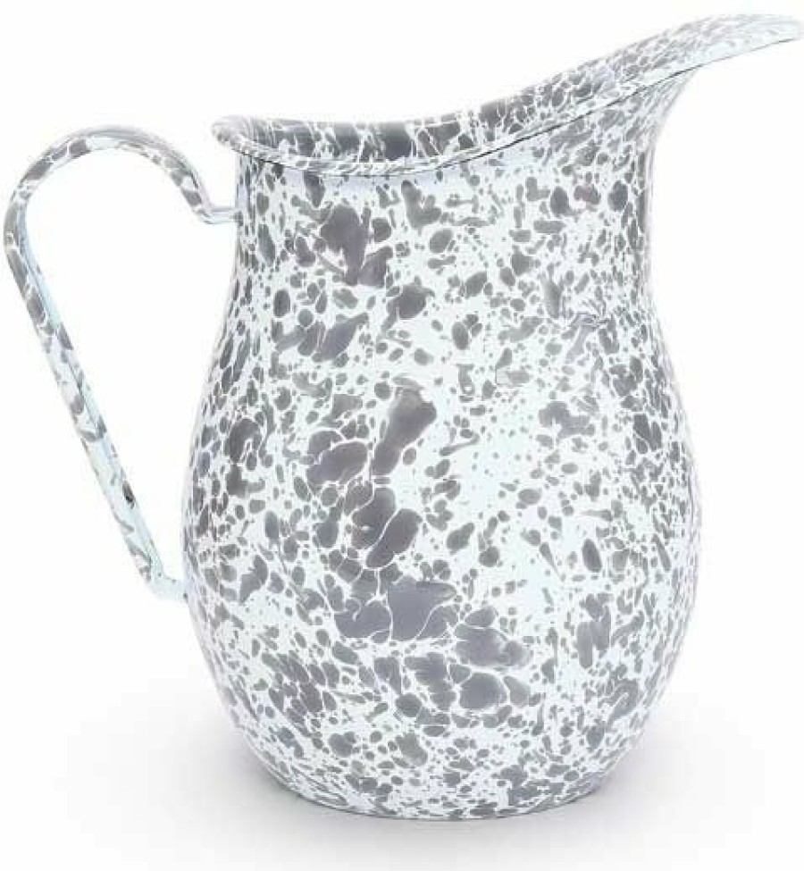 Glassware & Tabletop * | Crow Canyon Home Crow Canyon Enameled Pitcher Grey Marble