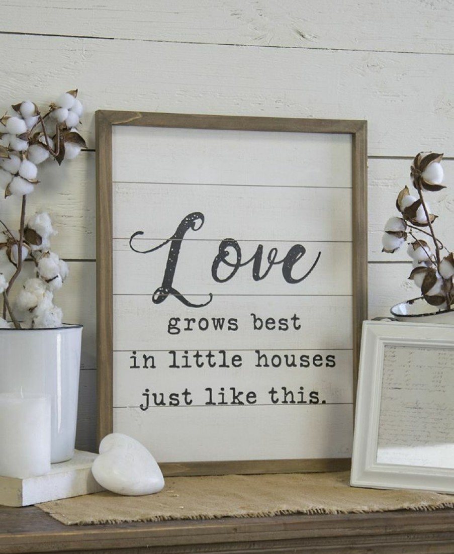 Misc_Gifts * | Vip Home & Garden Ternational Wood Love Grows Sign White