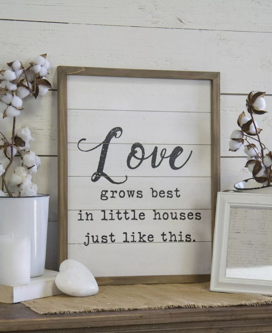 Misc_Gifts * | Vip Home & Garden Ternational Wood Love Grows Sign White