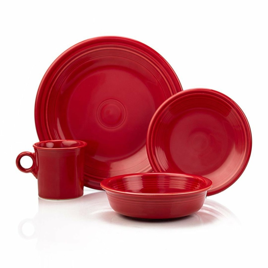 Glassware & Tabletop * | Fiesta 16-Piece Classic Dinnerware Set | Scarlet