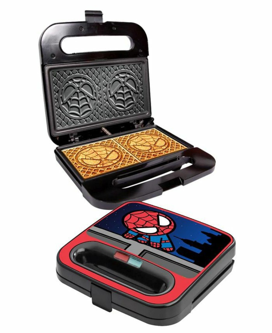 Kitchen * | Uncanny Brands Spider-Man Waffle Maker Black And Red