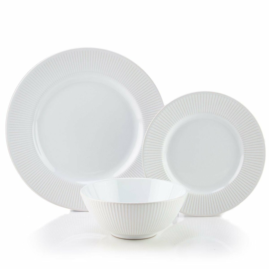 Glassware & Tabletop * | Mason Cash Linear Collection 18-Piece Dinnerware Set White