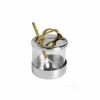 Misc_Gifts * | Classic Touch Glass Honey Dish With Stainless Steel Lid And Embossed Handle Silver - Tone