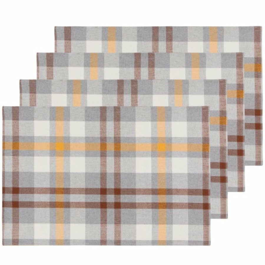 Glassware & Tabletop * | Danica Brands Now Designs By Danica Second Spin 13 X 20 Placemats (Set Of 4) | Maize Plaid